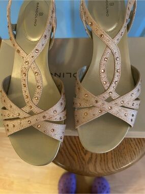Bandolino Women's Rose Gold Studded Strappy Sandals